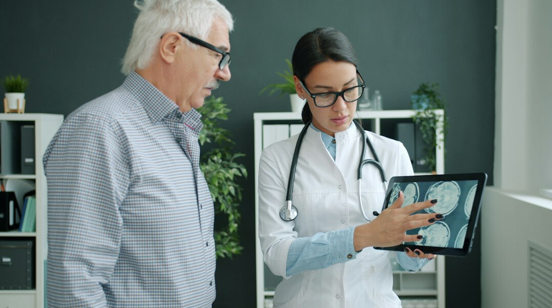 doctor reviewing medical scans